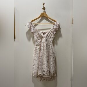 Altar'd State Cream Mini Dress with Pink Floral Print